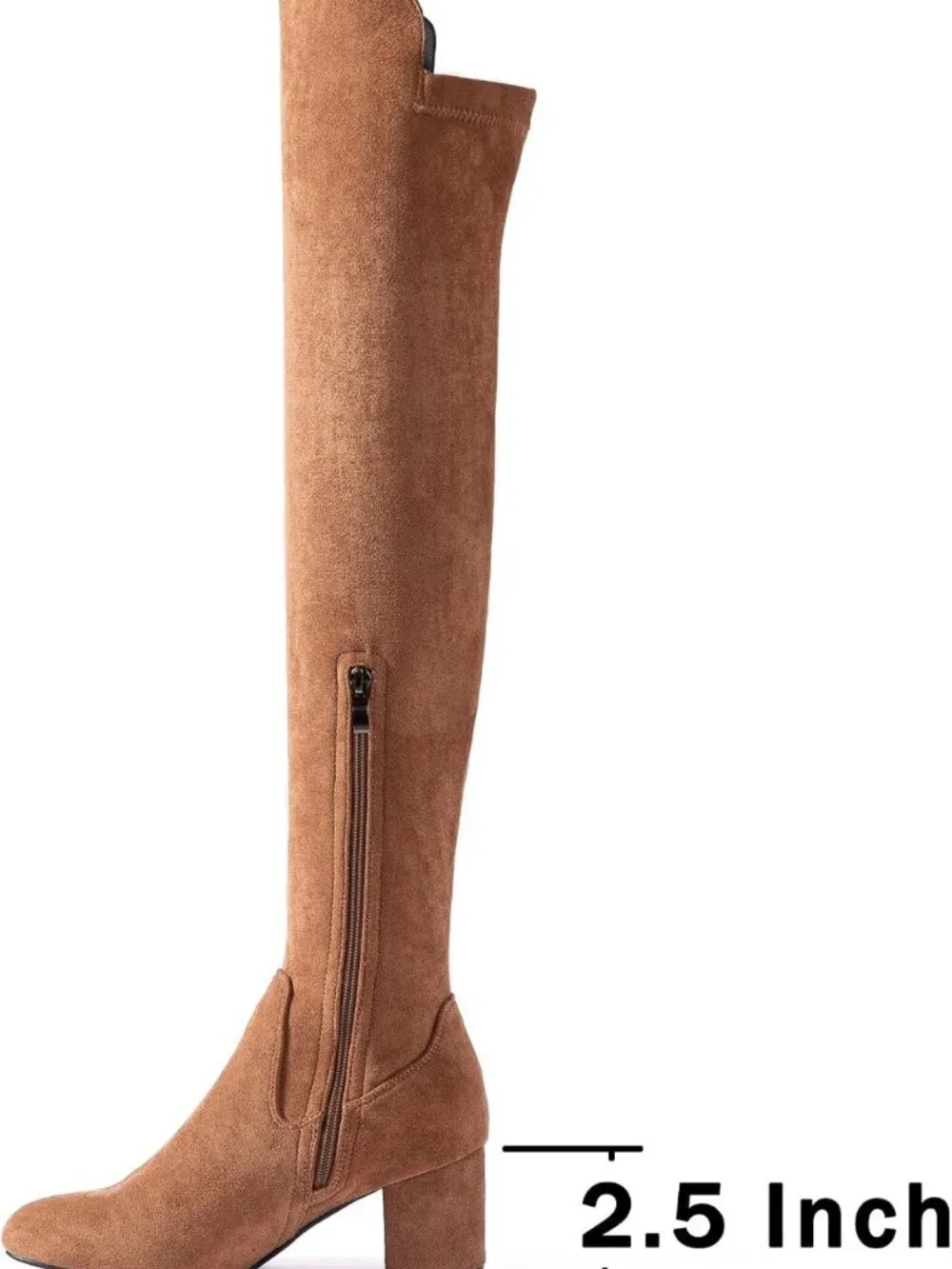 Chic Over the Knee Suede Boots - Black Thigh High, Chunky Block Heel, Winter